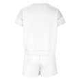 thumbnail image 3 of Mikilon Ensemble de Sport Confortable pour Femmes Couleur Unie Nouvelle Mode Décontractée Haut à Manches Longues et Shorts Ensemble de Haut/chemise à Col Rond Blanc m, 3 of 5