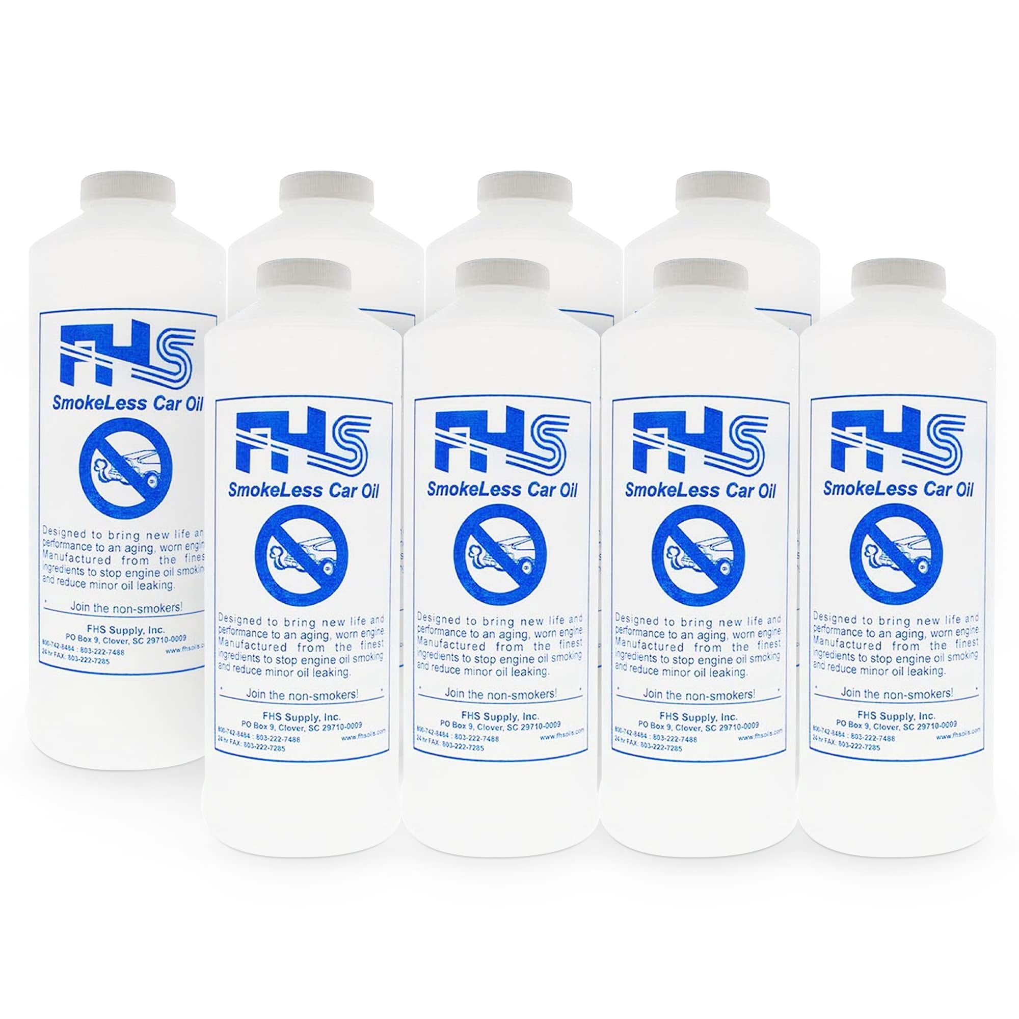FHS Smokeless Motor Oil (Heavy) (8 Qts) â€“ High-Performance Engine Oil w/Proprietary Synthetic Oil Blend â€“ Car Oil Stays Cleaner, Reduces Emissions, Extending Mileage - Diesel & Turbo No-Smoke Oil