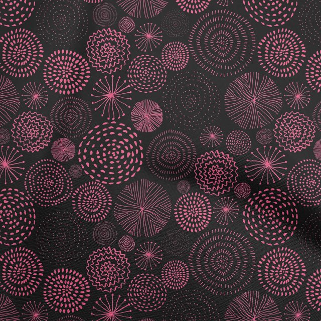 oneOone Rayon Black Fabric Abstracts Sewing Material Print Fabric By The Yard 56 Inch Wide