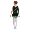 thumbnail image 2 of Freebily Robe de Danse Ballet Patinage Artistique à Manches Longues pour Filles avec Strass, Vert Foncé 10, 2 of 6