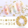 thumbnail image 2 of Tignapoo Elegant Hollow Star and Moon Nail Art Rivets - Vintage Metal Alloy Decorations for Nails and Crafts, 200 High-Quality Pieces in a Convenient Round Case, Anti-Rust and Durable Design, 2 of 6
