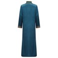 thumbnail image 4 of Moggemol Garçons Tunique Maxi à Manches Longues Dubai Traditionnel Satin Soyeux Faux Fendu Robe Bleu Foncé 6, 4 of 7