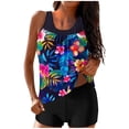 thumbnail image 2 of UPPADA Two Piece Tankini Swimsuits for Women High Waisted 2 Piece Bathing Suits Floral Print Tankini Set Tummy Control Modest Swimwear for Holiday Strapless Tankini Swimsuits for Women Multicolor,L, 2 of 6
