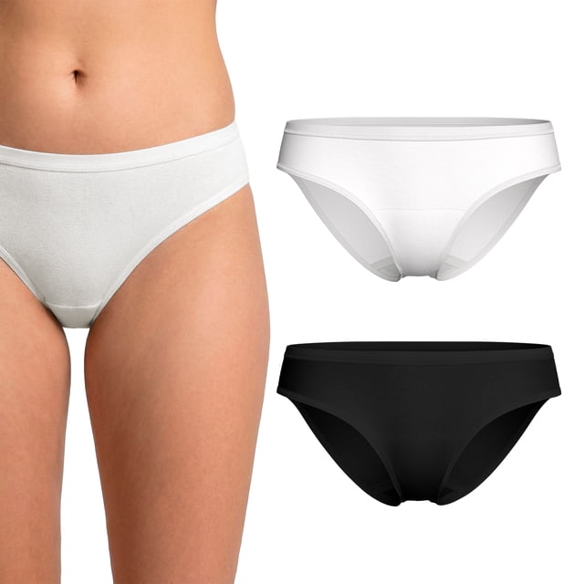 Women’s Washable and Reusable Incontinence Cotton Brief Underwear with Front Absorbent Protection for Light to Moderate Incontinence