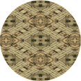 thumbnail image 1 of Ahgly Company Tapis Rond Lavable en Machine Intérieur Transitionnel Rouge Brun, 3 Pieds Rond, 1 of 7