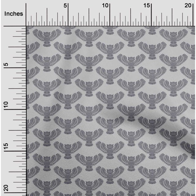 oneOone Cotton Flex Fabric Owl Block Printed Fabric 1 Yard 40 Inch Wide