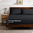 thumbnail image 3 of Bare Home Ultra-Soft Fitted Sheet + Pillowcase Set - Premium 1800 Collection - Deep Pocket - King, Black, 3 of 7
