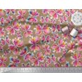 thumbnail image 2 of Soimoi Brown polyester Crepe Fabric Insect Watercolor Printed Craft Fabric by The Yard 52 Inch Wide, 2 of 3