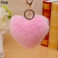 thumbnail image 2 of MesaSe 10cm Cute Faux Fur Ball Pompom Heart Shape Car Phone Keychain Handbag Key Ring, 2 of 7