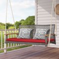 thumbnail image 2 of Costway Causeuse-Balançoire Suspendue en Osier pour Patio 2 Personnes Coussin de Porche Rouge, 2 of 10