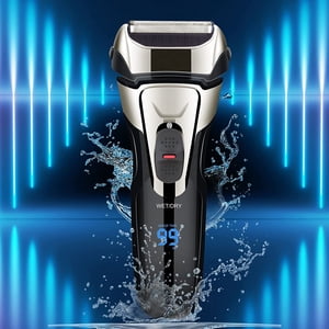 Rechargeable Electric Razor for Men, Wet and Dry Shaver with Trimmer, Cordless Waterproof Foil Shaver for Face, USB Travel Mens Electric Razor