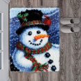 thumbnail image 4 of Christmas Latch Hook Kit DIY Rug Making Carpet Embroidery Kit Snowman, 4 of 9