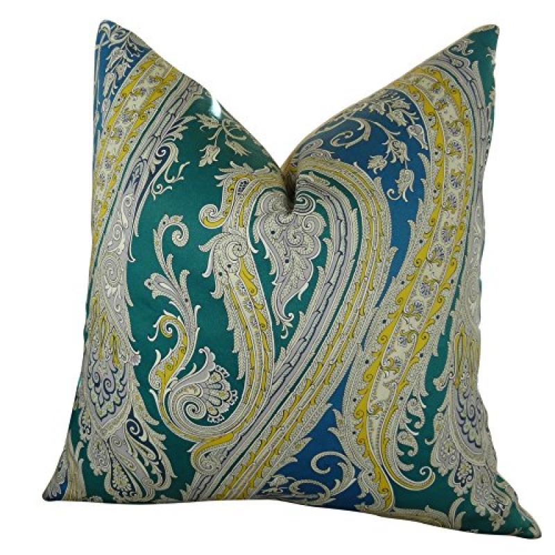 Plutus Coussin Décoratif Fait à la Main à Motif Cachemire Amusant, (Double Face 26 Pouces x 26 Pouces)