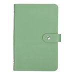 Uxcell 100 Envelope Challenge Binder, Soft PU Leather Savings Challenges Book with Envelopes Money Saving Binder with Horizontal Insert for Budgeting Saving Expense, Green