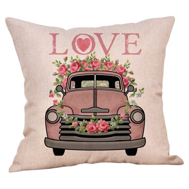 Valentine's Day Pillow Covers Happy Valentines Day Throw Pillow Case Rose Sweet Love Pillow Cushion Cover Valentines Day Pillow Covers Valentines Day Throw Pillows