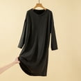 thumbnail image 1 of HongQid Chemises de Nuit Manches 3/4 Chemise de Nuit Col Rond Douce Tenue de Nuit Décontractée Chemises de Sommeil Robe de Pyjama Ample avec Poitrine Rembourrée, 1 of 7