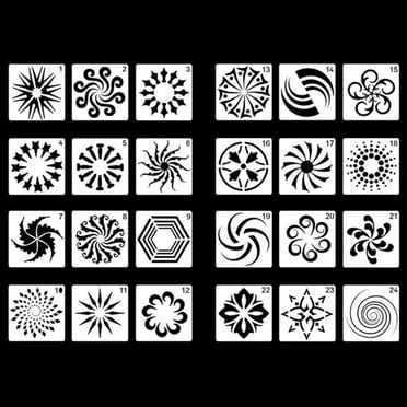 24PCS Painting Stencil DIY Mandala Pattern Drawing Template Journal Stencil