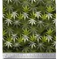 thumbnail image 1 of Soimoi Poly Georgette Fabric Dot & Chestnut Leaves Printed Fabric 1 Yard 52 Inch Wide, 1 of 3