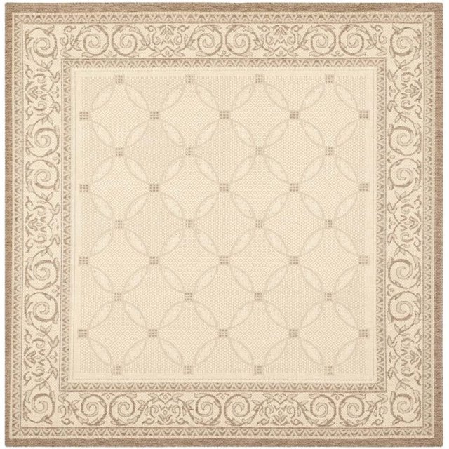 Safavieh Tapis d'Intérieur et d'Extérieur Naturel - Carré 6 Pieds7 Pouces