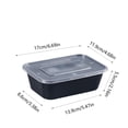 thumbnail image 2 of Plastic Food Containers With Lids 50 Pcs Rectangle Disposable Lunch Box 6.69 in x 4.69 in x 2.17 in Food Grade Transparent, 2 of 6