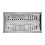 Hauslane | Pro-Style 40” IN-R300 Capuche intégrée, 21” Performances de bruit bas de profondeur de conception contemporaine, poignées de taille complète, filtres à baffles de qualité professionnelle, LED Lampes en acier inoxydable
