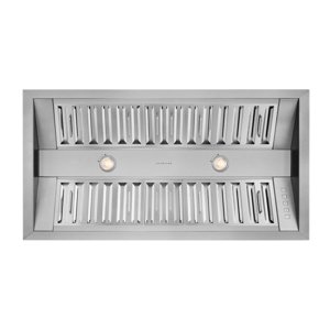 Hauslane | Pro-Style 40” IN-R300 Capuche intégrée, 21” Performances de bruit bas de profondeur de conception contemporaine, poignées de taille complète, filtres à baffles de qualité professionnelle, LED Lampes en acier inoxydable