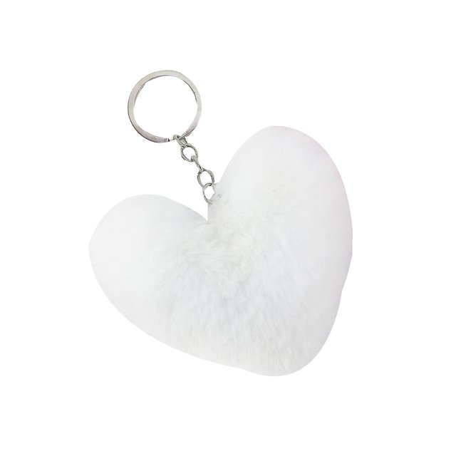 Heart Shape Hair Pendant Handbag Decor Keychain Key Buckle Ring Shoulder Bag Hanging Ornaments