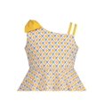 thumbnail image 4 of Filles Robe Jaune à Carreaux Noeud Papillon Bande Bretelles Spaghetti Sans Manches 6 Ans, 4 of 6