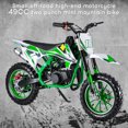 thumbnail image 3 of 49cc 2-Stroke Gas Power Motocross, Off Road Mini Motorcycle, Pocket Motorbike with Front Rear Disc Brakes (Green), 3 of 8