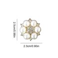thumbnail image 4 of 2 Pieces Hairpin Headdress Flat Back Non-perforated Design Shiny Rhinestones Beautiful Pearl Flower Buckle for Dancing Party Type 3, 4 of 7