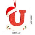 thumbnail image 3 of Agiferg Noël Petit Chapeau Rouge Lettre Pendentif DIY Nom Inscriptible 26 Lettre Pendentif 5PCS, 3 of 5