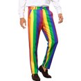 thumbnail image 5 of INSPIRE CHIC Striped Dress Pants for Men's Contrast Color Stripe Trousers 30 Rainbow, 5 of 5