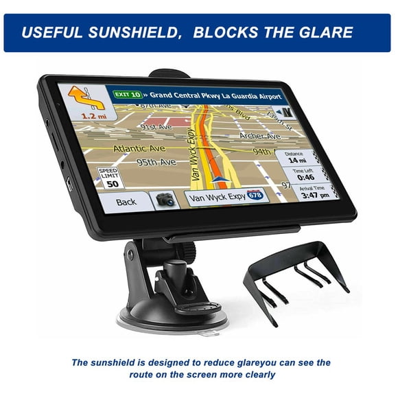 LNGOOR GPS Navigation for Car 7 inch Touch Screen Car GPS Voice Turn Direction Guidance Support Speed and Red Light Warning Free Lifetime Update of World Maps