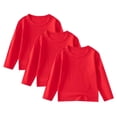 thumbnail image 1 of Gubotare Hauts à Manches Longues pour Garçons T-Shirts pour Garçons - Col Roulé Manches Longues Décontracté Côtelé Hauts d'Automne Hiver pour Enfants 3 Pcs Taille 5T 6T (Rouge, 5-6 Ans), 1 of 9