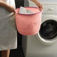 thumbnail image 2 of PP Portable Dirty Clothes Hamper Large Capacity Hollow Design Bathroom Laundry Storage, 2 of 4