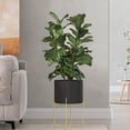 thumbnail image 1 of JZCHUNTOY Wrought Iron Plant Stand 1 Piece, 4-Legged Flower Rack with Pot, Rustproof Durable Plant Holder, Decorative Potted Plant Stand for Indoor Balcony, Patio and Living Room, 1 of 7