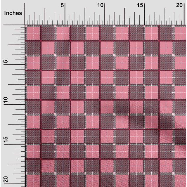 oneOone Viscose Chiffon Fabric Tartan Check Print Fabric BTY 42 Inch Wide