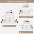 thumbnail image 4 of Homfa Queen Size Velvet Upholstered Bed with LED Lights & 2 Drawers, Storage Headboard Platform Bed Frame with USB Ports & Outlets, Off-White, 4 of 8