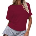thumbnail image 1 of Birdeem Mode Femme Chemisier Col Roulé Uni Manches Courtes T-Shirt Été Hauts, 1 of 9