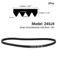thumbnail image 2 of Unique Bargains 2pcs 240J4 Poly V Belt, 4 Ribs PJ V-Ribbed Belt 24" L x 0.37" W x 0.14" T, 2 of 5