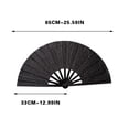 thumbnail image 1 of Btomtd 33cm Golden Glitter Solid Color Fan Martial Arts And Dance Props, Black, 1 of 3