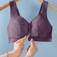 thumbnail image 4 of VEKDONE Woman's Embroidery Thin Style Ventilate Large Size Bra Without Steel Rim Purple XXXXL, 4 of 5