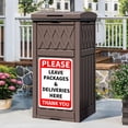 thumbnail image 1 of Dextrus 31 Gallon Package Delivery Box, Resin Outdoor Parcel Drop Box with Lift-Out Bag, Drip Tray and Reminder Sign, Secure Porch Package Storage Container for Curbside Patio Yard, Dark Brown, 1 of 9