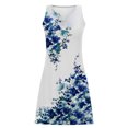 thumbnail image 3 of UPPADA Robes d'Été de Plage pour Femmes Vacances Sortie de Plage Robe Midi Boutonnée Sans Manches Bohème à Fleurs Robe d'Été Col en V Coupe Ample Commandes Précédentes Passées Multicolore,TG, 3 of 6