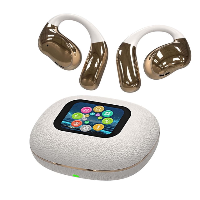 C Beige Ai Translator Earbuds With Compact Charging Case And 80Mah Battery For Longevity