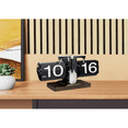 thumbnail image 2 of Modern Automatic Page-Flipping Clock, 12-Hour AM/PM Display, Stainless Steel & ABS Construction, White/Black Finish, Battery-Powered (D Battery Not Included), Accurate to ±90 Seconds/Month,, 2 of 6