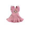 thumbnail image 1 of Xingqing Robe à Bretelles en Velours Côtelé à Volants pour Bébé Fille, Jupe à Bretelles Brodée, 1 of 8