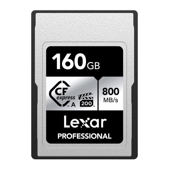 Lexar Carte Mémoire Professionnelle CFexpress Type A Série Argent 160 Go, Compatible avec les Appareils Photo Sony avec Fente pour Carte Type A, jusqu'à 800/700 Mo/s Lecture/écriture, 8