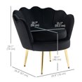 thumbnail image 3 of HOMCOM Modern Accent Chair Velvet Fabric Leisure Club Chair with Gold Legs, 3 of 10