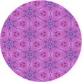 thumbnail image 1 of Ahgly Company Tapis de Zone Rond d'Intérieur Lavable à la Machine, Transitionnel, Rose Néon Vif Violet, 5 Pieds Rond, 1 of 7